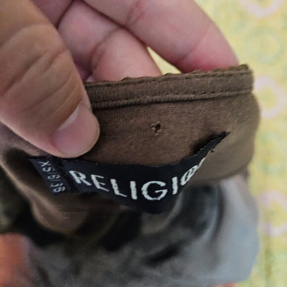 Religion Asymmetrical Draped Sleeveless Dress Brown Stretch Lined Women's Sz XS - Picture 6 of 13